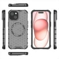 thumbnail image 3 of Allytech Case for iPhone 13, Non-Yellowing Anti-Scratch Slim Thin Translucent Honeycomb Heat Dissipation Dual-Layer Drop Protection Bumper Case Cover Compatible with MagSafe, Black, 3 of 9