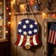 thumbnail image 4 of 4th July Patriotic Wooden Hanging Sign Gnome Cozy Home Round Wall Decor Designed Specifically For Independence Day Home Decoration, 4 of 6