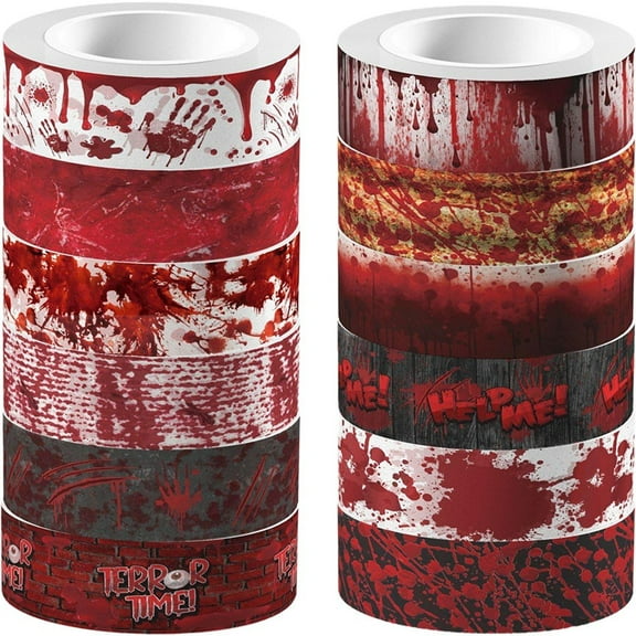 Hzzsbu 12-roll Halloween Washi Tape Set, Themed Decorative Tapes for Scrapbooking, Journaling, and Diy Crafts
