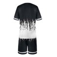 thumbnail image 5 of AOOCHASLIY Mens Sweat Suits Sets Clothes Jogging Suits Casual Round Neck Printing Short Sleeve Blouse and Shorts Pants Two-piece Suit, 5 of 5