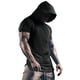 thumbnail image 1 of Sudadera con capucha de baloncesto de manga corta para hombre: diseño dividido, transpirable, secado rápido, chaqueta de calentamiento y tiro de moda para estudiantes universitarios, 1 of 4