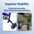 thumbnail image 4 of KneeRover Deluxe KneeCycle - Steerable, Foldable Knee Scooter for Surgery Recovery, Blue, 4 of 7