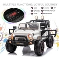 thumbnail image 3 of 12V Battery Kids Ride On Truck Electric Toy Car w/Music,LED,Cover,Remote Control(White), 3 of 14