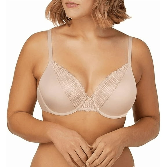 Women's Maidenform 09404 Comfort Devotion Embellished Extra Coverage Bra (Sandshell 34C)