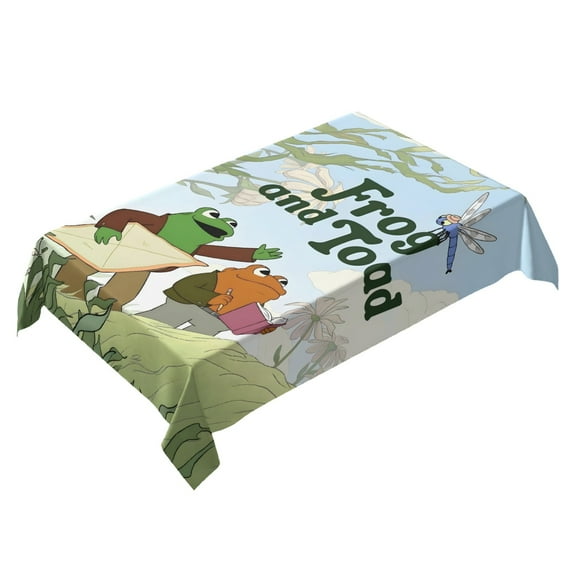 Frog and Toad-theme square tablecloth has an iconic print, fits most tables, and is easy to care for perfect gifts for fans friends and family，55" x 71"（140*180cm）