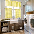 thumbnail image 6 of 3 Piece Semi Sheer Kitchen Curtains - Light Filtering Buffalo Plaid Tier and Valance Window Curtains Set, Yellow and White, 6 of 6