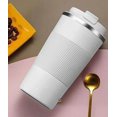 thumbnail image 5 of Vacuum Insulated Stainless Steel Coffee Cup With Leakproof Lid - 510ml, White | Reusable Travel Mug For Hot Cold Coffee, Tea - Thermal Mug With Non-slip | Durable, Break Resistant, Leak Proof, 5 of 5