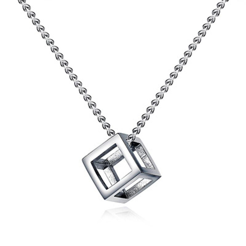 Magic Cube Crystal Pendant Necklace,Jewelry for Women,Personalized Necklaces for Women,Sterling Silver Necklace,Not Easy to Fade,Chain Romantic Necklace Accessories 