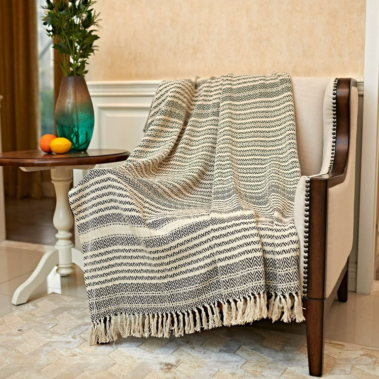 Black and beige throw blanket hot sale
