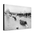 thumbnail image 1 of Canvas Print: Several Boats In A Pool Next To Temporary Plaster Buildings Made, 1 of 3