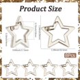 thumbnail image 2 of 8Pcs Alloy Spring Gate Rings Star Platinum 31x32.5x4mm, 2 of 9