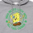 thumbnail image 2 of SpongeBob SquarePants - Who Needs Luck With This Charm - Men's Pullover Hooded Fleece Sweatshirt, 2 of 6