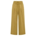thumbnail image 4 of Women's Wide Leg Linen Pants Vacation Beach Trousers Summer Beach Vacation Clothes Lightweight Drawstring Pants Elastic Waist Trousers with Pockets Straight Leg Trousers Comfy Trousers 3Xl, 4 of 4