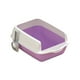 thumbnail image 5 of Caja de arena para gatos con parte superior abierta y elevación de suministros para camas grandes a prueba de salpicaduras y manchas Púrpura, 5 of 9