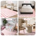 thumbnail image 3 of CozyDesg Large Rugs,8'x10' Soft Fluffy Shag Indoor Floor Carpet for Living Room Bedroom Dining Room Office Home Decor,Pink & White, 3 of 7