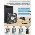 thumbnail image 3 of Ventilador de caja Wathai de 120 mm x 25 mm, resistente al agua, IP67, 12 V, con control de velocidad, 3 of 6