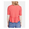 thumbnail image 2 of We The Free Womens Heart Of Mine Cotton Peplum Pullover Top Camelia Combo L, 2 of 4
