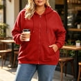 thumbnail image 3 of Perfectbot Women's Plus Size Zip Up Hoodie, Long Sleeve Casual Hooded Shirt with Pockets, Sizes L-5X, 3 of 7
