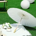 thumbnail image 3 of HONMEET Elegant White Paper Wedding Parasol with Durable Wooden Handle, Perfect for Outdoor Bridal Events and Photoshoots, 3 of 6