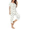 thumbnail image 5 of Wancir Women Pajama Sets Two-Piece Nightwear Short Sleeve Sleepwear 1/4 Button Down Pj Lounge Sets with Long Pants, 5 of 6