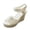 White, variant on Women's Platform Sandals Wedge Ankle Strap Open Toe Sandals Black 37