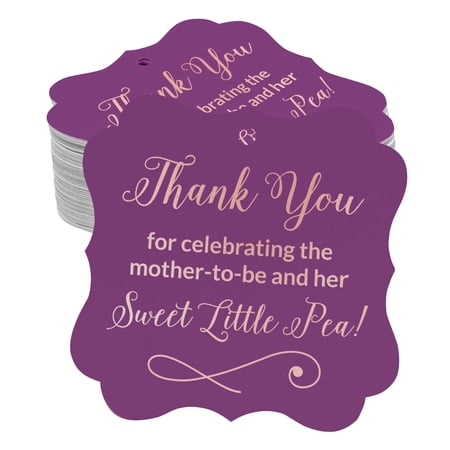 Inkdotpot Real Rose Gold Foil Thank You For Celebrating The Mother To Be Baby Shower Tags Favor Bracket Shape Hang Pack Of 100 Paper Tags
