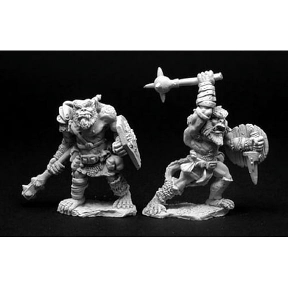 Reaper Miniatures Bugbear Warrior (2 Pieces) #02818 Dark Heaven Unpainted Metal