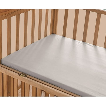 - Celine Linen Luxury Silky Soft Baby Crib Fitted Sheet %100 Cotton Jersey Knit | Standard Crib and Toddler Mattresses for Boys and Girls Gray