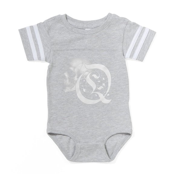 CafePress - Gothic Skull Initial Q - Cute Infant Baby Football Bodysuit