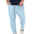 thumbnail image 2 of Sweatpants for Men Men's Summer Trendy Plus Size Breathable Solid Color Sports Casual Pants Sky Blue 3Xl, 2 of 5