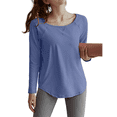 thumbnail image 1 of Long Sleeve Workout Tops for Women Athletic UPF 50+ Sun Rash Guard Shirts Running Gym Quick Dry Clothes Blue & M, 1 of 7