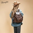 thumbnail image 3 of Wrangler Backpack Purse for Women Men Floral Tooled Designer Travel Bags, Cofffee, 3 of 7