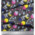 thumbnail image 3 of Soimoi Gray Cotton Duck Fabric Circle & Triangle Geometric Printed Fabric 1 Yard 42 Inch Wide, 3 of 3