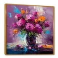 thumbnail image 2 of Designart "Black Vase Holding Bright Pink Blooms" Poppies Floater Framed Wall Art Living Room, 2 of 5