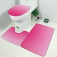 thumbnail image 2 of Pink Gradient Leopard Print Bathroom Rugs Sets 3 Piece,Toilet Cover Set,Absorbent Non Slip Bathroom Mats Sets with U-Shaped Contour Rug Toilet Rug Set, 2 of 5