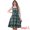 Green, variant on DARING DIVA Women's Ruffled Sleeveless Tie Waist A Line Plaid Dress XS Khaki Brown