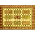 thumbnail image 1 of Ahgly Company Machine Washable Indoor Rectangle Abstract Yellow Modern Area Rugs, 2' x 5', 1 of 4
