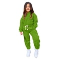 thumbnail image 3 of Generic Christmas Outfits for Kids Toddler Baby Girls Boys Autumn Winter Solid Cotton Long Sleeve Tops Pullover Sweatshirt Set Clothes(6-7 Years,Green), 3 of 5