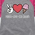 thumbnail image 3 of Instant Message - Peace Love Ice Cream - Toddler & Youth Girls Raglan Graphic T-Shirt, 3 of 5
