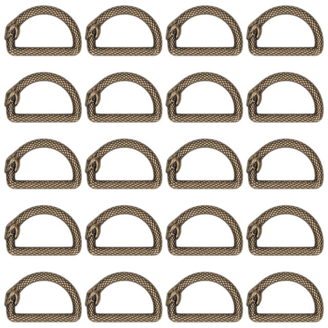D Rings,20Pcs Metal D Rings Metal Rings Buckle Snake Pattern D Rings Rugged and Tough