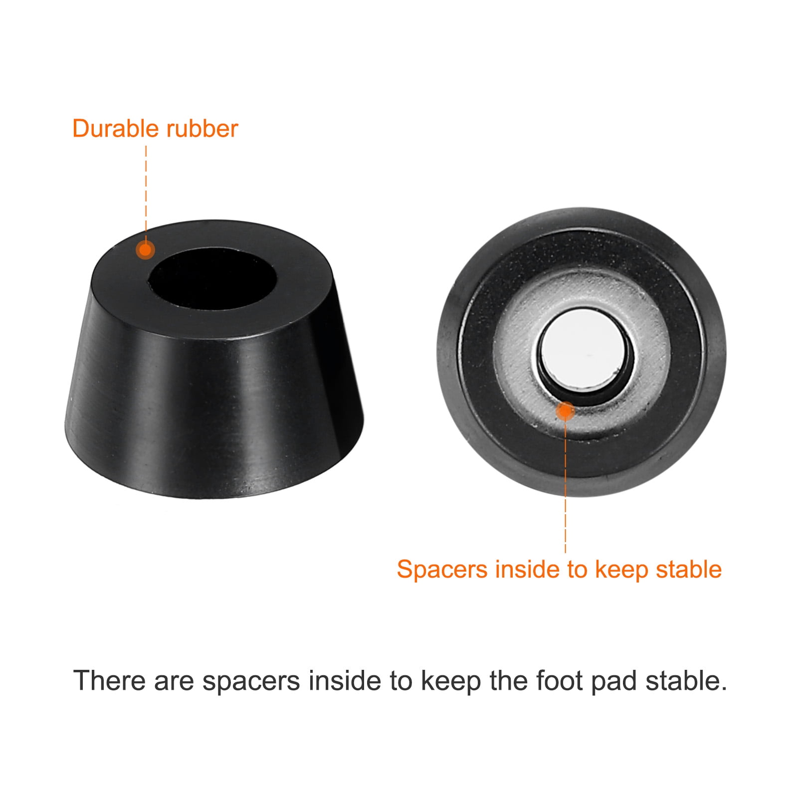 Unique Bargains Rubber Feet Non Slip Pads with Stainless Steel Washer 0.59"x0.31"