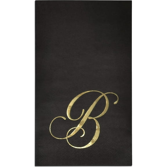 Gift Boutique 100 Pack Gold Monogram Letter B Guest Napkins