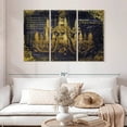 thumbnail image 2 of Elephant Stock Chandelier Poetry Wall Art - Horizontal Multi Panel Canvas - Living Room Wall Decor - Decor Elements Multi Panel - Gold And Blue Decor - 50" x 32", 2 of 4