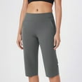 thumbnail image 2 of QATAINLAV Women's Wide Leg Yoga Capris Loose Fit High Waist Bermuda Long Shorts Athletic Casual Cropped Trousers with Pockets Dark Gray M Camisas Para Hombres, 2 of 10