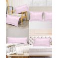 thumbnail image 6 of Pink White Stripe Satin Pillowcase for Hair and Skin with Zipper, Soft Breathable Cooling Silk Pillow Cases, Modern Minimalist Geometric Striped Throw Pillow Covers King Size 20"x40", 6 of 6