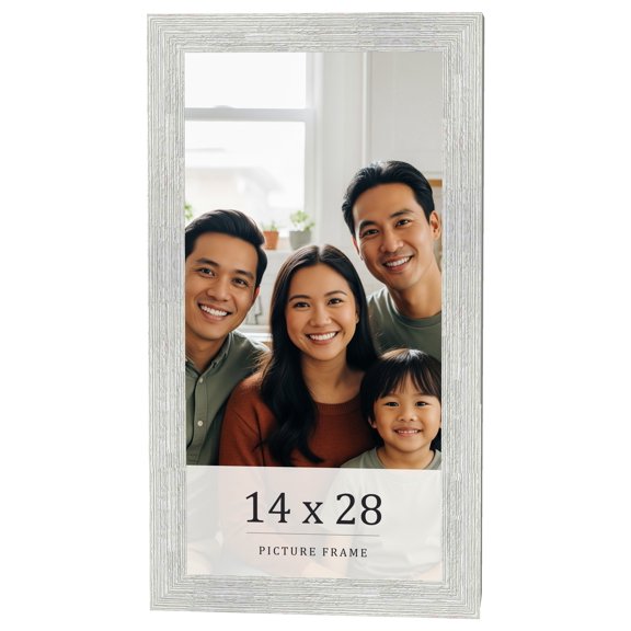 14x28 Frame White Real Wood Picture Frame Width 1.5 inches | Interior Frame Depth 0.5 inches | Barn