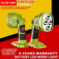 thumbnail image 1 of Para Luz de Trabajo LED Inalámbrica Ryobi 12W 1120LM Luz de Lugar de Trabajo para Ryobi 18V Li-ion, 1 of 9