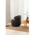 thumbnail image 4 of Swivel Teddy Accent Chair Armchair, Round Barrel Chair with Black Powder Coating Metal Base,360 Degree Swivel Chair for Living Room Bedroom, Dark Gray, 4 of 9