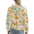 thumbnail image 7 of Picia Whimsical Fox Floral Garden Pattern Casual Women's Hoodie, Hooded Sweatshirt with Kangaroo Pocket, Comfortable Pullover with Eye-catching Drawstrings-Medium, 7 of 7