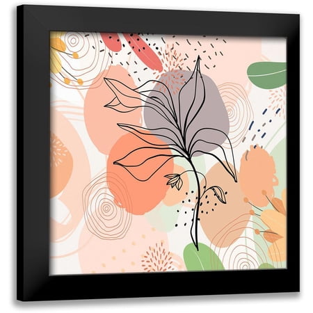 Bolokofsky, Ronald 12x12 Black Modern Framed Museum Art Print Titled - Botanical Abstract 997